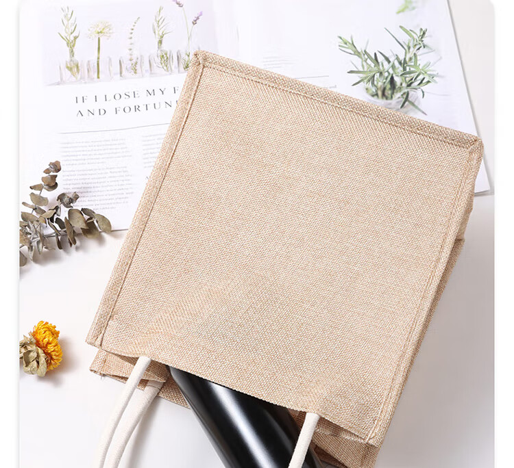 TaTanice Linen Bag, 1 Piece, Handbag, Holiday Gift Bag, Shopping Storage Bag, Lunch Box Bag 1