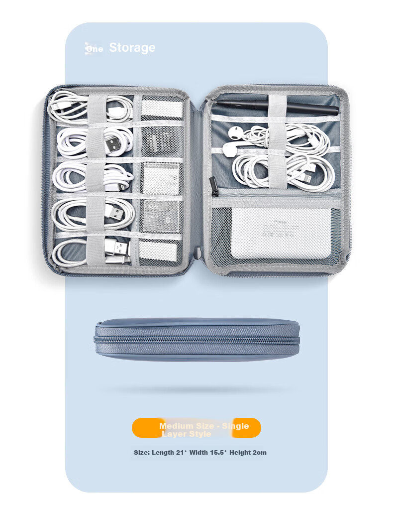 Milooky Digital Accessory Storage Bag Portable USB Drive Tablet IPad Charger Earphone Data Cable Makeup Bag Multifunctional 5