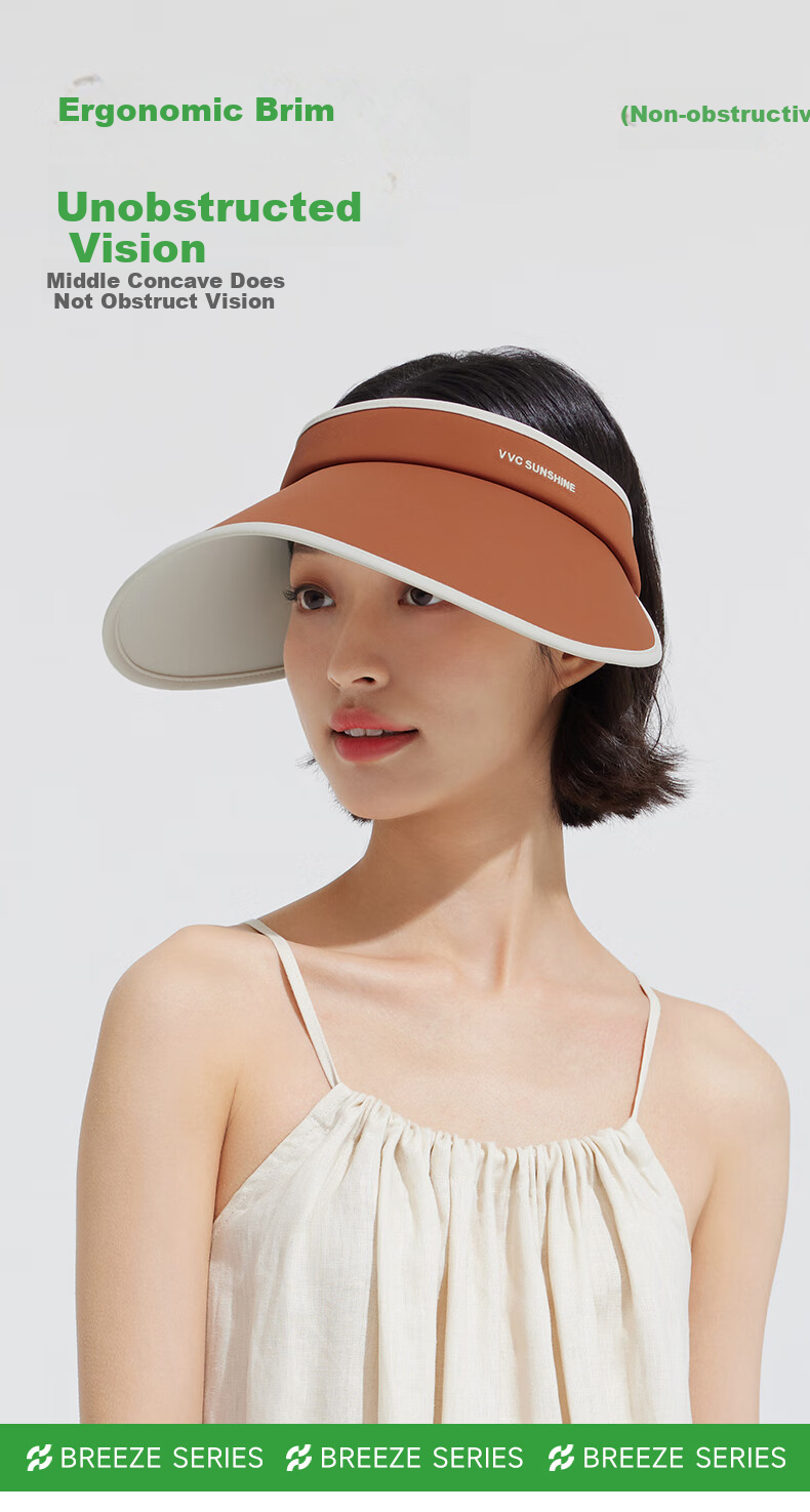 VVC Sun Visor Hat for Women, Open Top UV Protection Cap, Summer Outdoor Beach Sports Hat, Coffee And Beige Color Combinatio 4