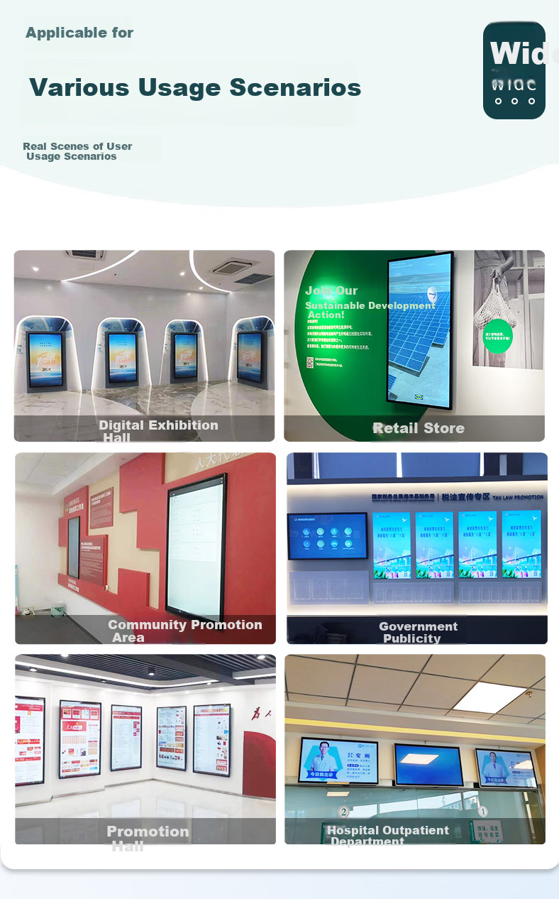 SANGENIU Advertising Display, Ultra-Thin 32-Inch Information Publishing Screen, Android Wall-Mounted Touch All-In Machine, Electronic Menu Screen, Vertical Elevator Advertising Display 4