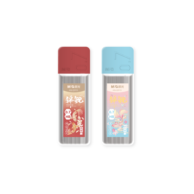 M&G Stationery HB Koi Automatic Pencil Refills 0.7mm Resin Lead Large Capacity Student Pencil Leads 100pcs/Box Random Colors Exam Essential ASLQ3113A