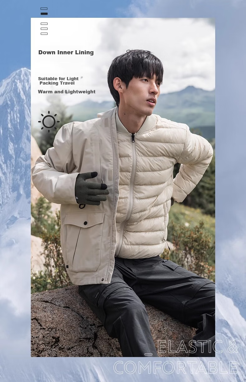DECATHLON Windproof And Waterproof Detachable Down Three-In Jacket, Outdoor Warm Mountaineering Coat, Men's Style 4684654 6