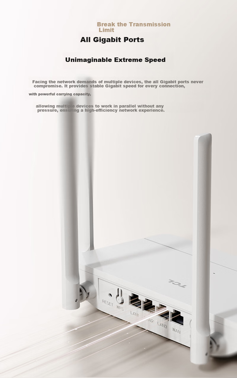 TCL [Gigabit Broadband's Top Choice] AX1500 Wireless WiFi 6 Router, Home 5G Dual-Band High-Speed WIFI Router, Whole-House Network Coverage, Intelligent Wall-Penetrating Signal Enhancement 7