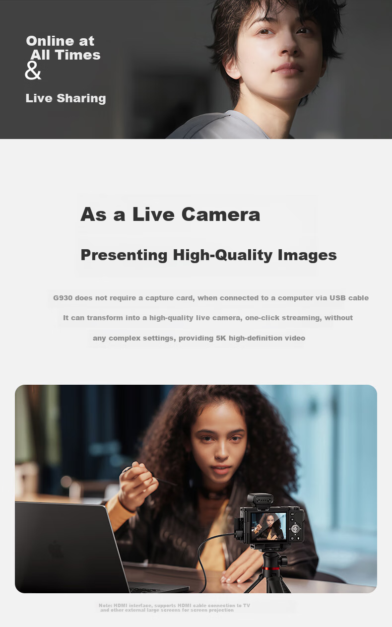 ORDRO 5K Optical Zoom Digital Camera with Intelligent Beauty CCD, Mirrorless Camera for Live Streaming, Vlog, Entry-Level Precise Focus, Student Video Recording, DSLR Camera, Compact And Portable 25