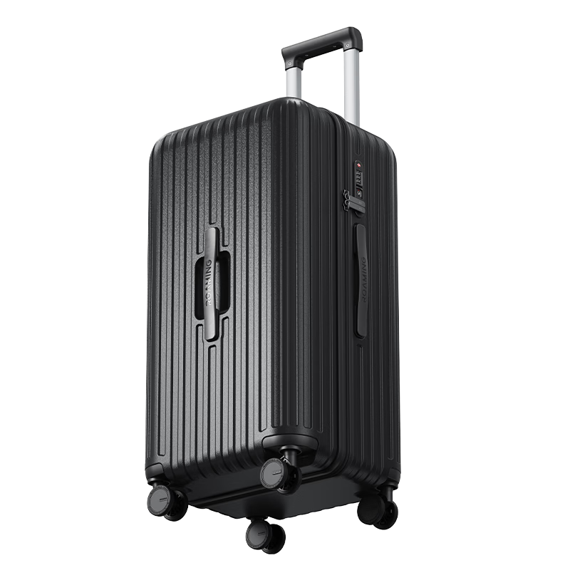 ROAMING Extra Large Capacity Suitcase, Thick And Sturdy Travel Luggage with Wheels And Password Lock, for Men And Women, Ink Black, 26 Inches