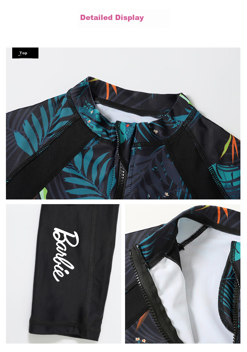Barbie Couple's Wetsuits, Women's Two-Piece Long-Sleeve Sun Protection Jellyfish Suit, Snorkeling Suit, Surfing Suit Set, Slimming Swimwear 22
