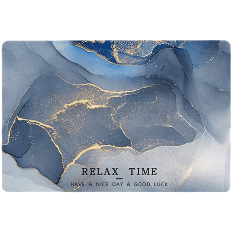 YISHANG Home Bathroom Mat, Absorbent Non-Slip Quick-Drying Bathroom Mat, Entrance Foot Mat, Marble Blue, 50*80cm