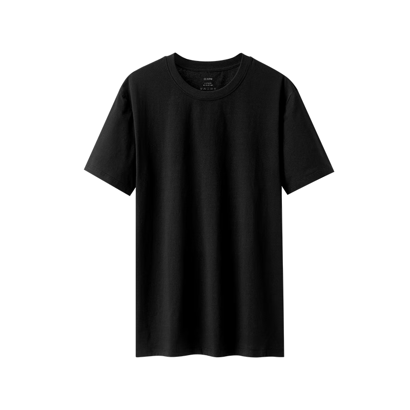 Jingshuran JD Private Brand Cotton 10A Antibacterial Xinjiang Cotton Men's Short Sleeve Base T-Shirt Black 3XL
