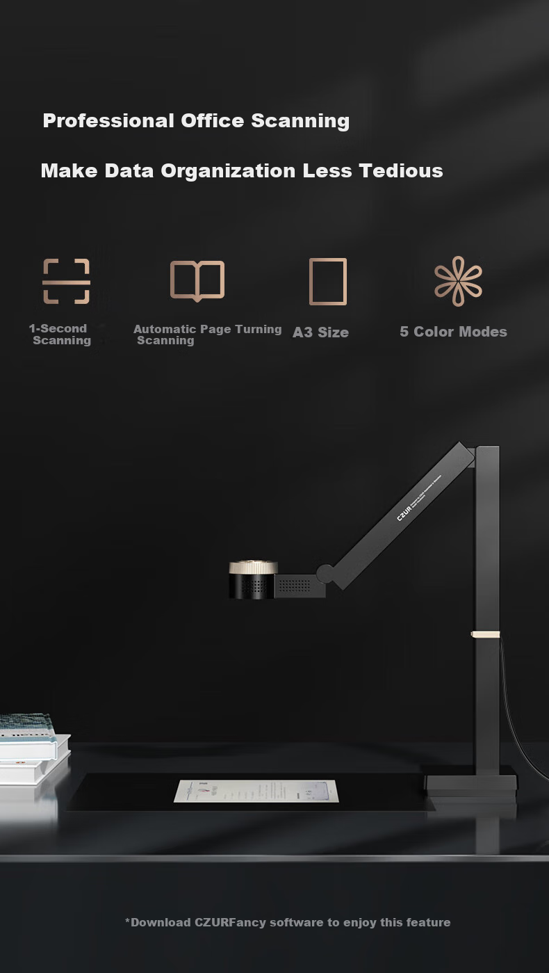 CZUR Document Camera with 8 Million Pixels A3 High-Definition Video Display Stand Multimedia Live Streaming Calligraphy Painting Teaching Online Course Display Stand Fancy+ Manuscript Stand (Contact Customer Service for Free Gift) 22