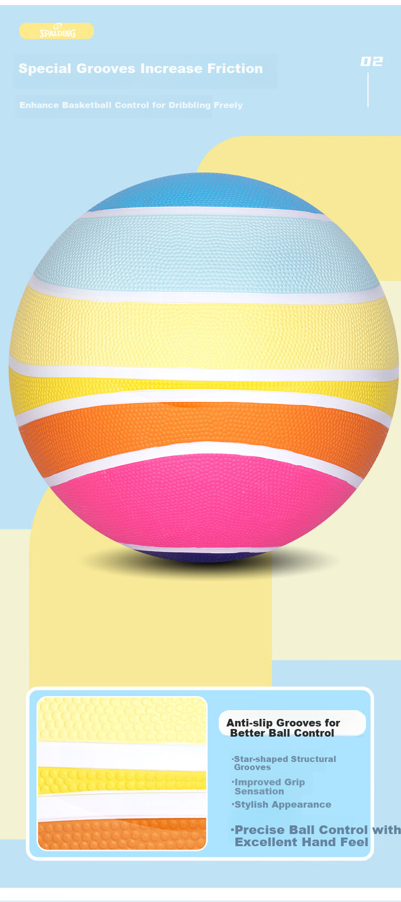 SPALDING Basketball Lollipop Color Scheme New Style Children's Size 5 85-326Y5 5