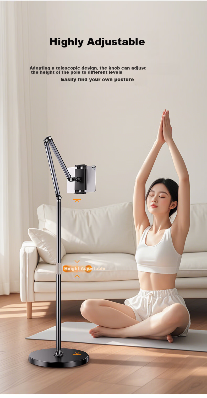 Pisen Tablet Stand Floor IPad Stand 2026 New Model Bedside TV Binge-Watching Online Class Live Streaming Overhead Shooting Arm Extendable Bedside Lazy Stand Phone Tablet Stand Two-In Floor 4