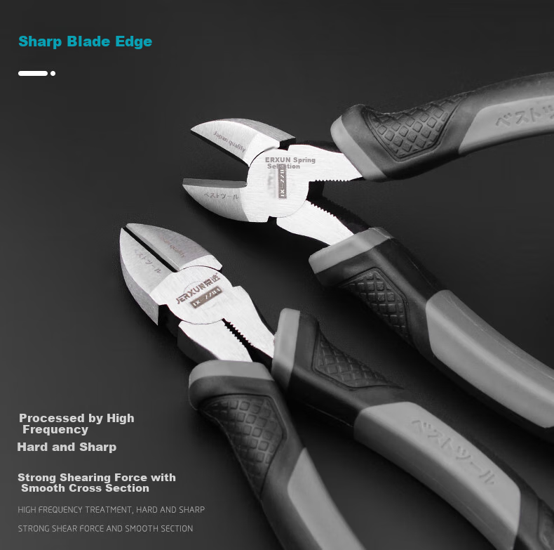 JERXUN Diagonal Cutting Pliers, 6-Inch Offset Diagonal Pliers, Electrician's Pliers, Flat-Nose Pliers, Diagonal-Nose Pliers, Labor-Saving Wire Cutters, Model Pliers 5