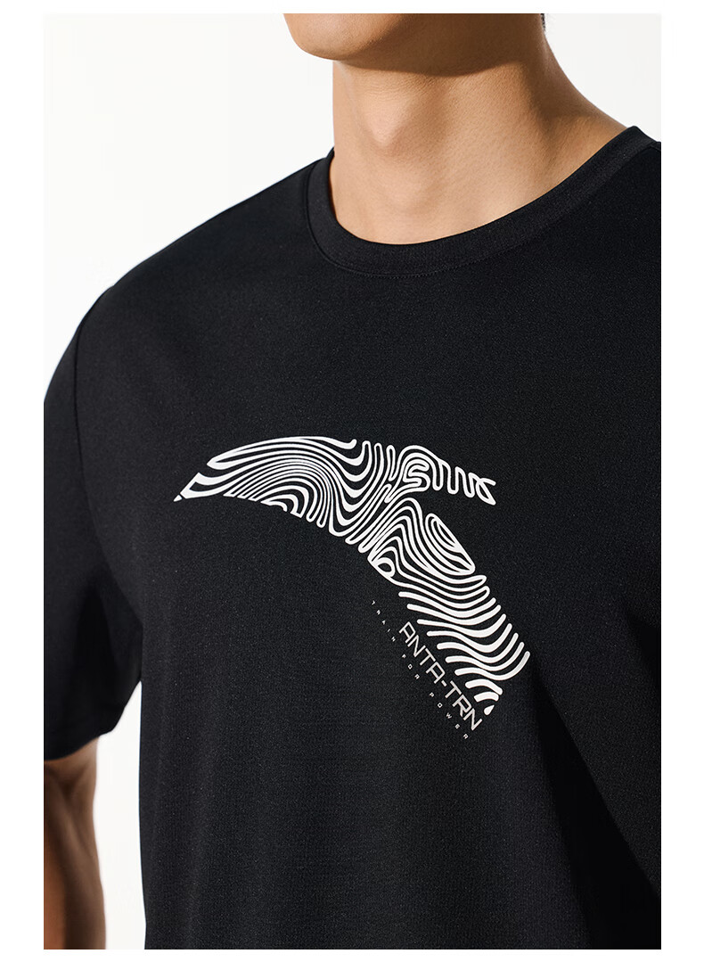 ANTA Quick-Dry T-Shirt, Men's Short-Sleeve T-Shirt for Summer, LOGO Printed Sports Undershirt, Loose-Fitting Moisture-Wicking Breathable Casual Top for Me 2