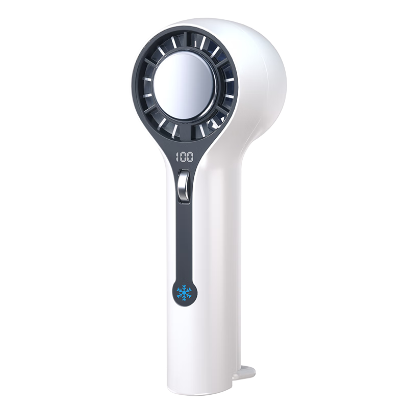 TRUST ME [100 Cooling Settings] Handheld Mini Fan, Portable Quiet High-Speed Powerful Fan, Rechargeable USB Fan, Outdoor Lazy Person Small Electric Fan with Ultra-Long Battery Life, Glacier White