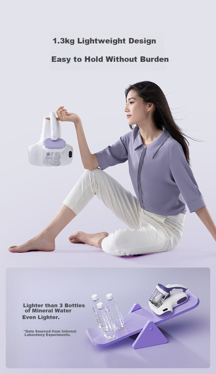 JD Original Xiaohai Pao Lite Mite Remover And Vacuum Cleaner Combo, Dual Cup Dust And Mite Separation, Smart Display Screen, Home Use Bed Mite Removal, UV Sterilization, 60°C Hot Air 17