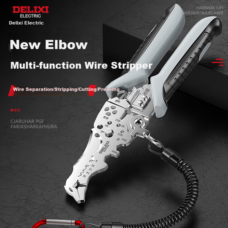 DELIXI ELECTRIC Wire Stripping Pliers, Electrician's Cutter, Multifunctional Wire Cutter, Crimping Pliers, Electrician's Special Cable Scissors, Eagle Beak Wire Stripper