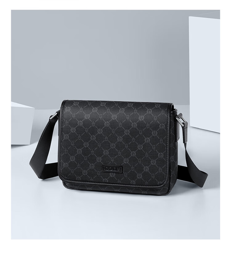 GOLF Shoulder Bag for Men, Crossbody Bag with Vintage Print, IPad And Phone Pouch, Water-Resistant Business Commuter Small Square Bag 19