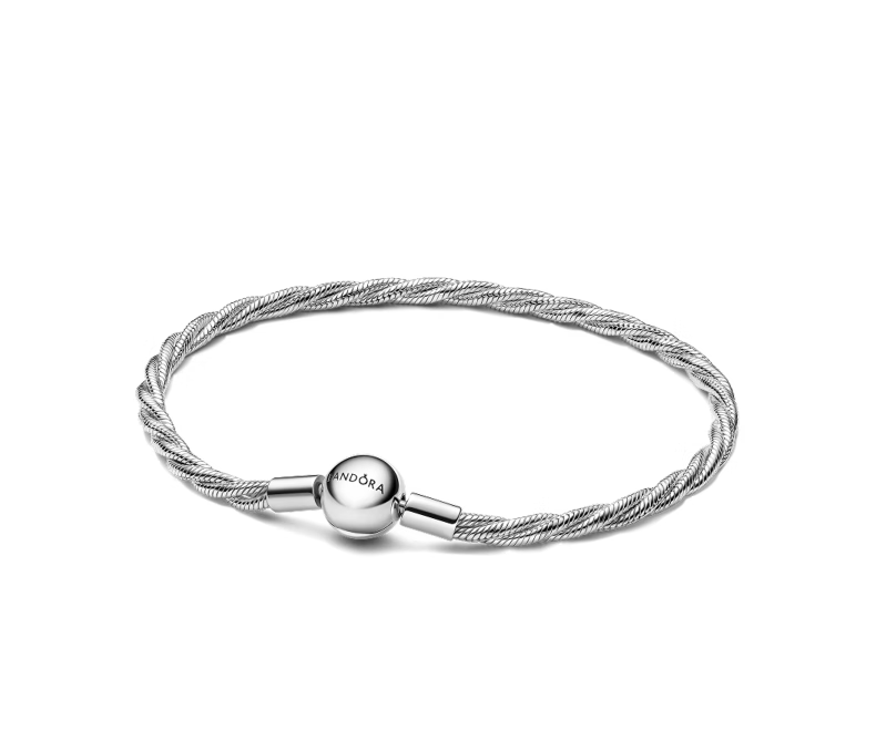 Pandora Original Snake Bone Bracelet, Twist Knot Silver Chain, DIY Gift, 925 Sterling Silver Bracelet, Birthday Gift 2