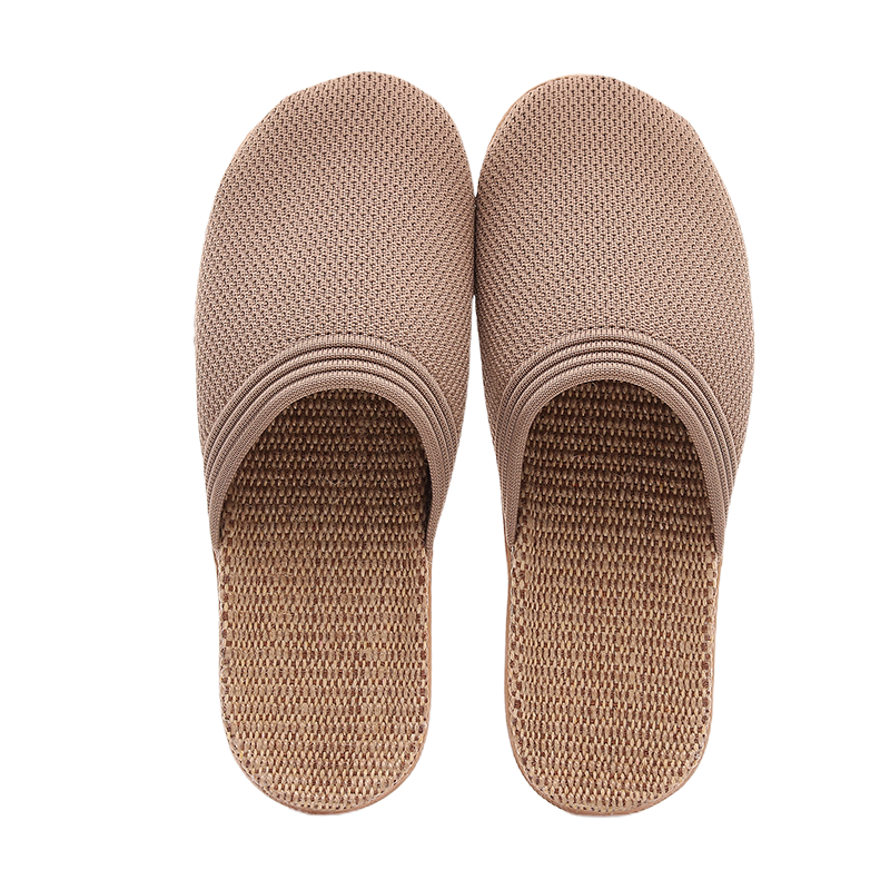 GUOLUOFEI Japanese-Style Spring And Autumn Linen Slippers Summer Unisex Home Non-Slip Indoor Cotton Linen Floor Sandals for Couples Beige Size 35-36