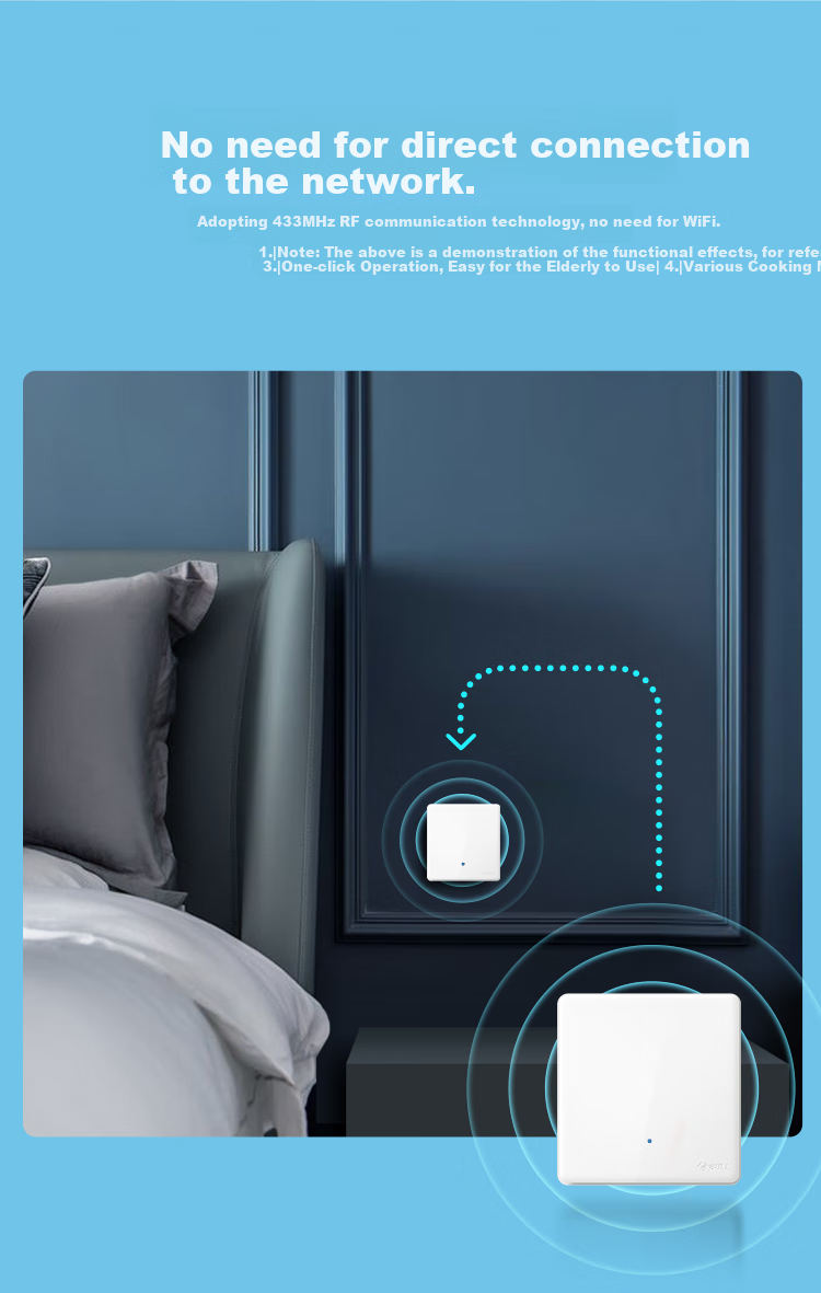 BULL Switch Panel, Wireless Remote Control Switch, Two-Position Switch, Smart Switch with Adhesive Backing, Q214 White, Self-Adhesive 5