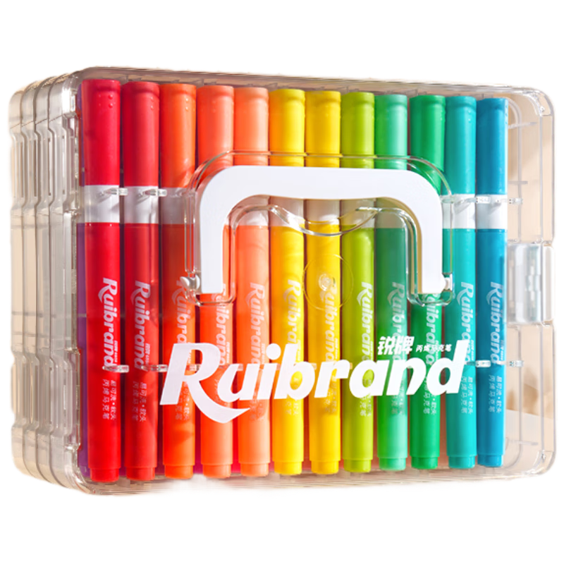 Yuji Soft Tip 48-Color Acrylic Markers, Washable, Colored Pencils, Children's Art Supplies, Elementary School Drawing Pens, Non-Translucent, Layering Capable, Quick-Drying Painting Brushes, Watercolor Pens, Art Educatio
