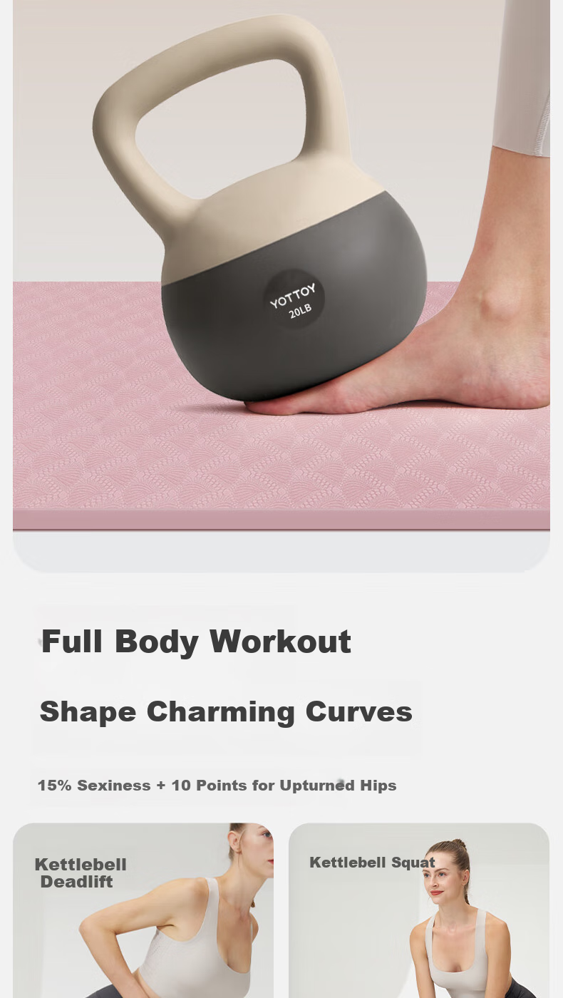 Yottoy Soft Kettlebell for Men And Women, Home Use, Arm Exercise, Squats, Glute Training, Body Shaping Fitness Equipment, 20 Pounds 9