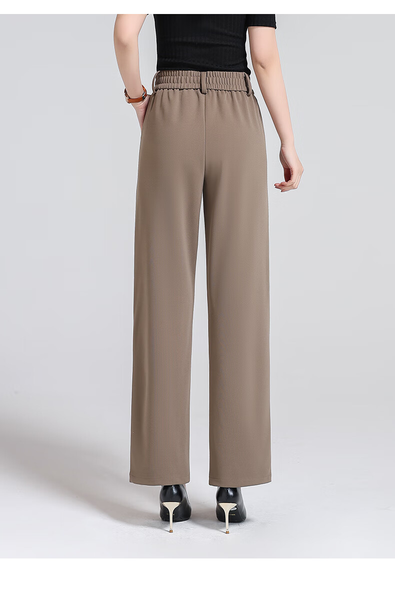 Meishi Women's Casual Pants, Spring/summer 2026, Slim Fit, High-Waisted, Slimming, Suitable for Commuting And Versatile, Loose Straight-Leg Trousers, 2875 Black, Size L 14