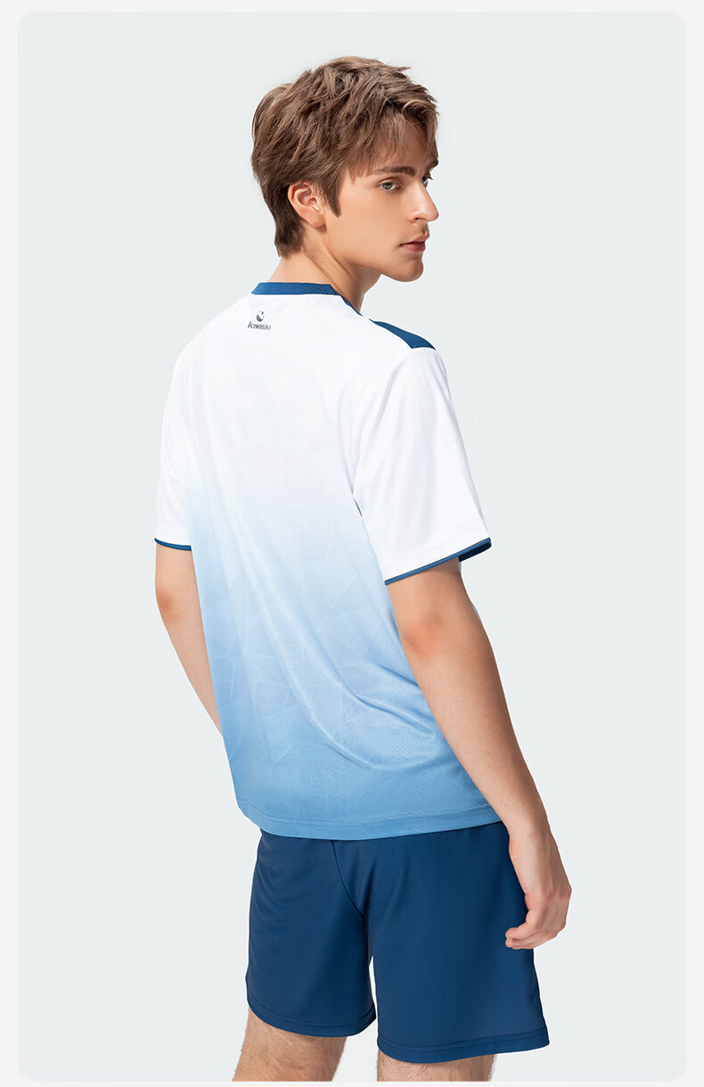 KAWASAKI Badminton Sports T-Shirt Quick-Dry Sweat-Absorbing Breathable Men's Competition Training Jersey C1043 Flash Blue M 3