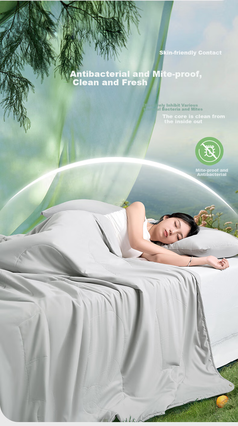 FUANNA Quilt, Soybean Fiber Summer Cool Quilt, Double Antibacterial Air Conditioning Quilt, Summer Thin Quilt Core 3.4 Jin 230x229cm 8