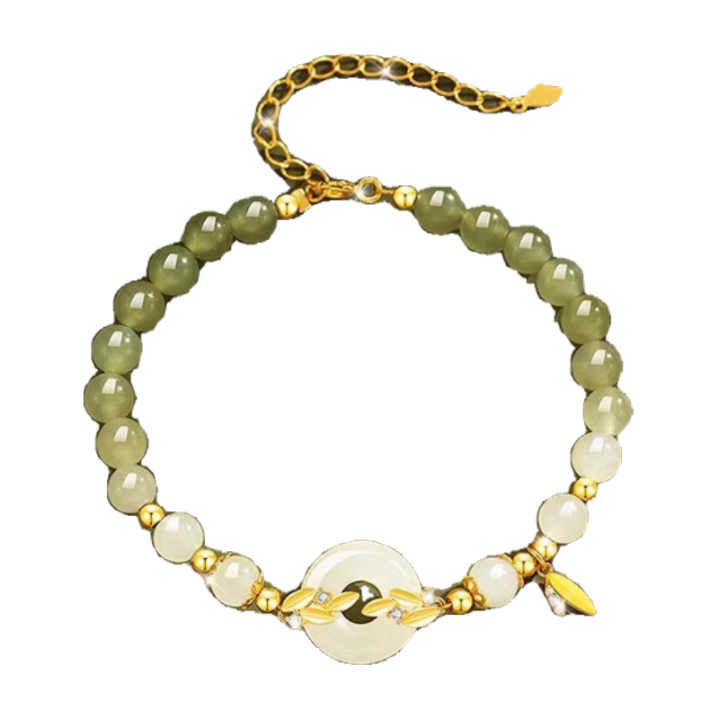 Grace Girl Suisui Safety Buckle Bracelet Women's Hetian Jade Beaded Light Luxury Jewelry Mother's Day 520 Birthday Gift for Girlfriend