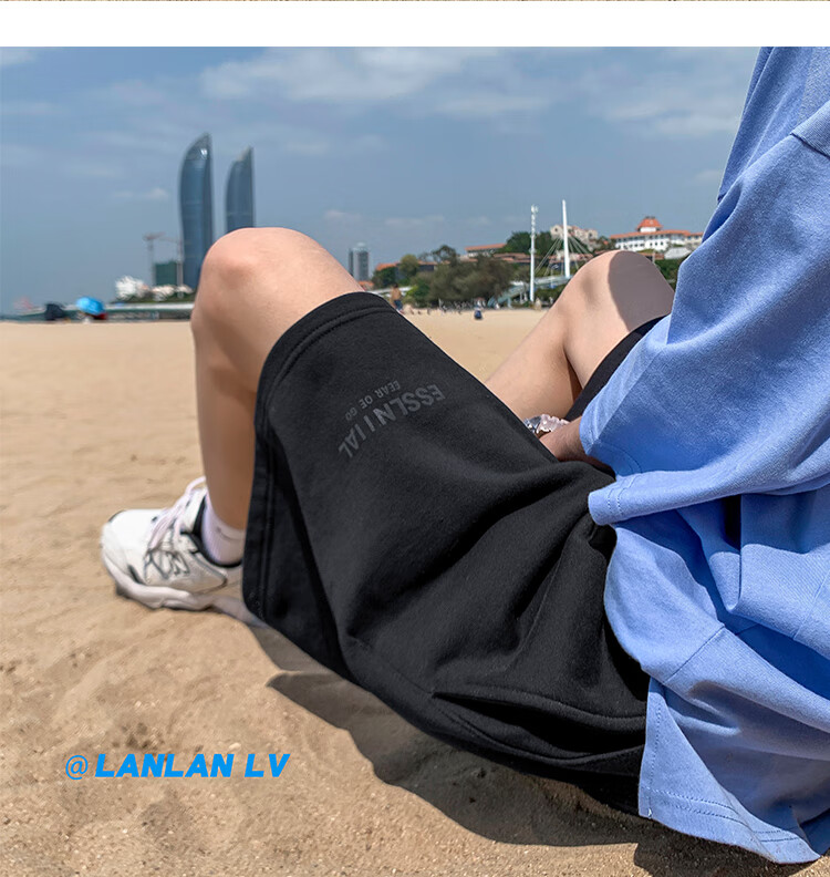 IZEXX Casual Shorts for Men, Summer Lightweight American High Street Loose Fit Sports Beach Shorts, Versatile IZ67 Gray M 4
