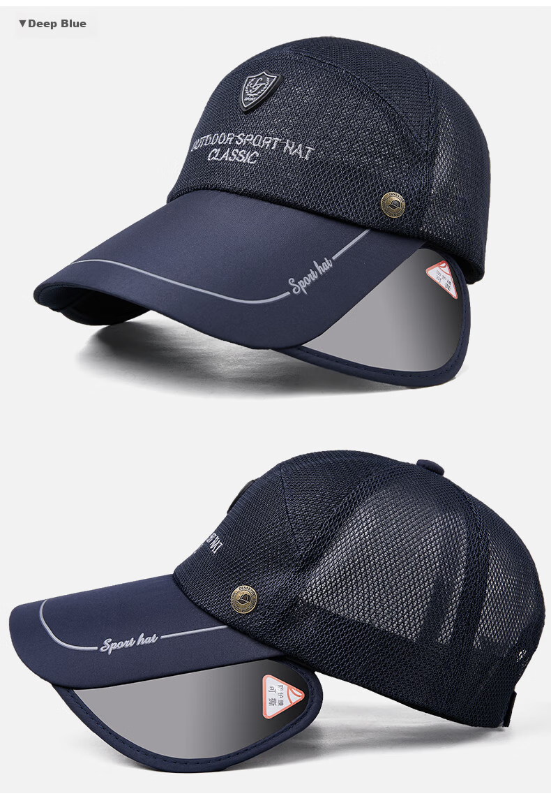 Denssyne Men's Summer Outdoor Sun Protection Hat, Adjustable Wide Brim Sunshade Hat for Women, UV-Resistant Breathable Mesh Baseball Cap 8