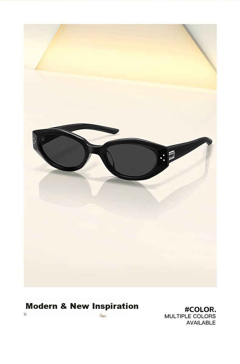 Angelamiao Women's Cat-Eye Small Frame Versatile Fashionable Sunglasses, High-Definition Polarized Sunglasses for Back-To 11