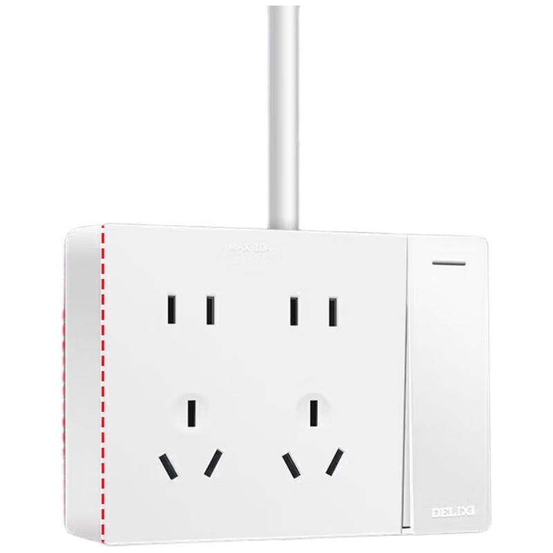 DELIXI Surface Mounted Large Panel Switch Socket 158 Series One-Gang Two-Way Ten-Hole Switch Socket