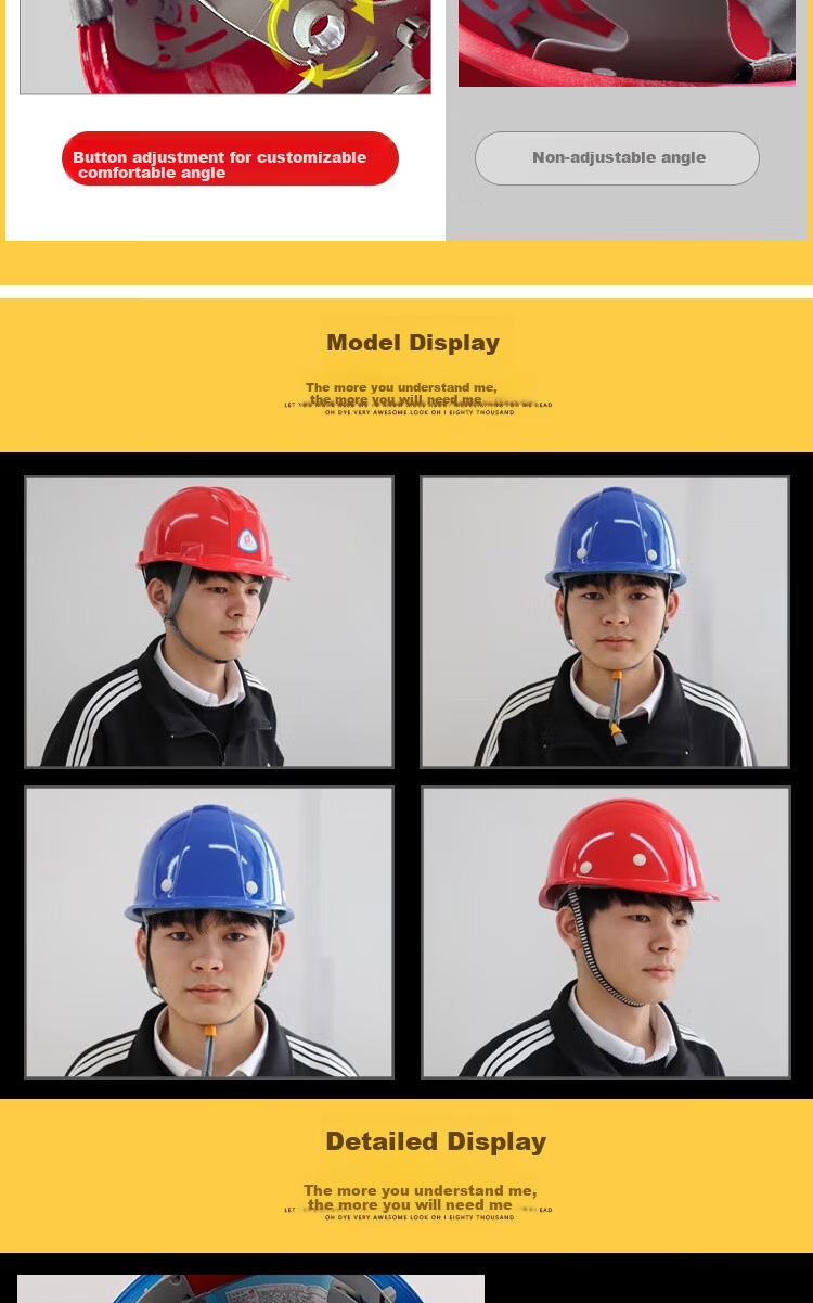 Puda Safety Helmet for Construction Sites, Anti-Smashing And Impact-Resistant, Construction Engineering Work, 6011 Red V-Shaped ABS Model (Fast Delivery from Beijing Warehouse) 4