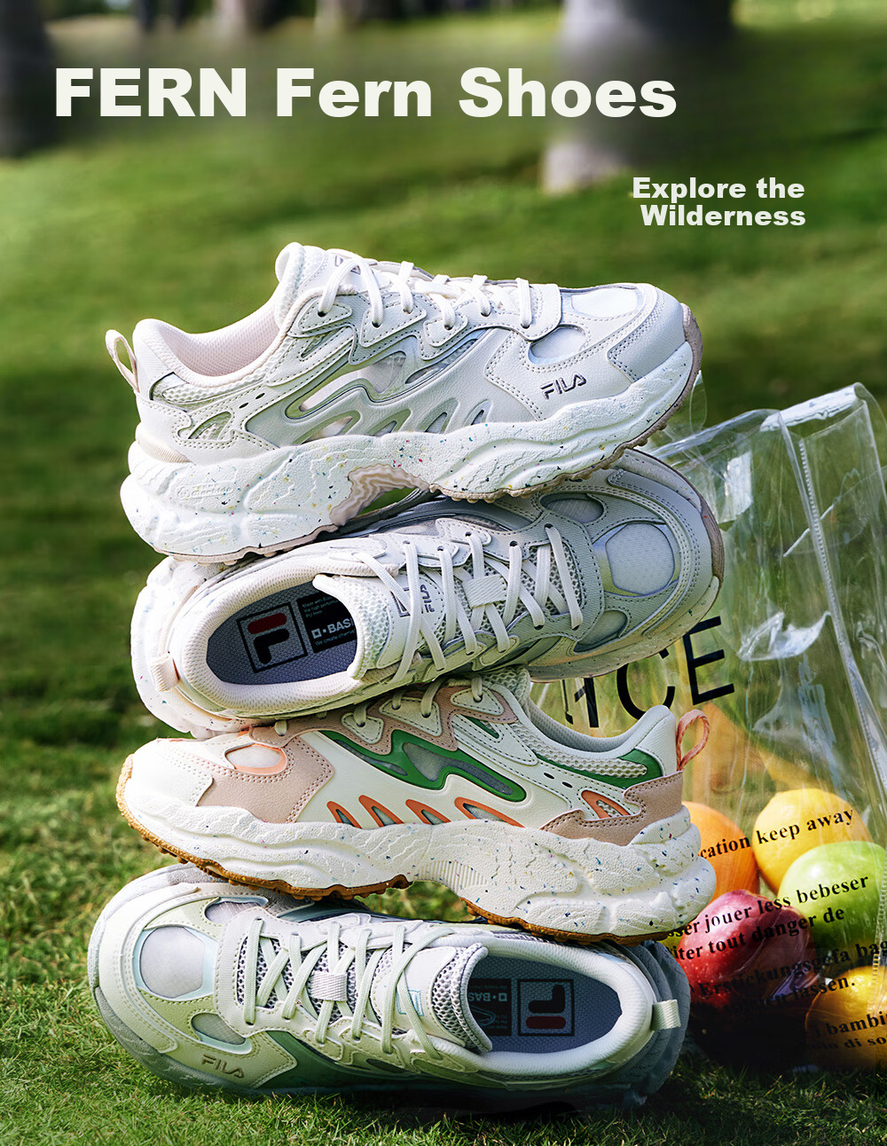 FILA Fern Pattern Sneakers [Yang Mi Style] Women's Dad Shoes Sports Casual Shoes 1