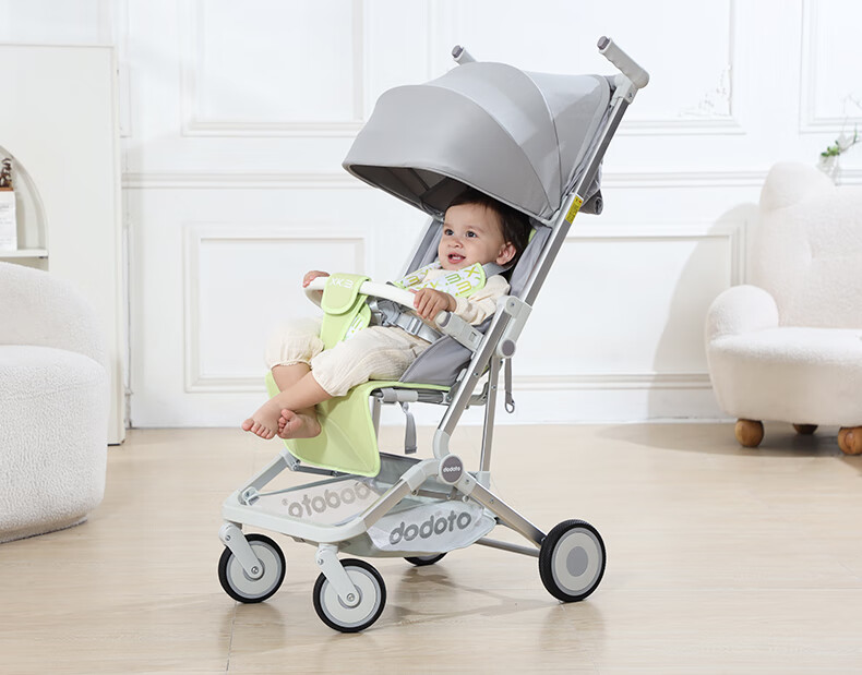 Dodoto Stroller for Boys And Girls, Lightweight, Can Sit Or Lie Down, Airplane-Friendly, Baby Walking Aid M9 Gold Black 1