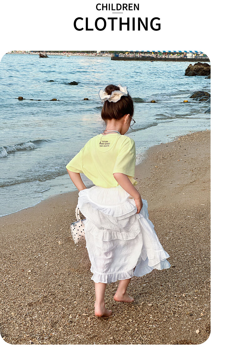 Tutuxiaoxiang Girls' A-Line Skirt, Children's High-Waisted Slimming Skirt, Stylish Puffy Skirt, White, Size 110, Height about 110cm 20