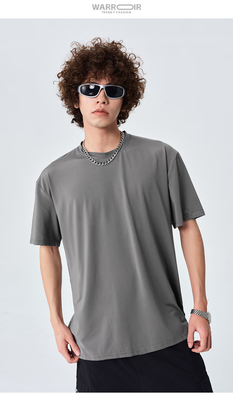 Warrior Vintage Cool Short Sleeve Men's Summer New Trendy Breathable Sports T-Shirt Youth Casual Half Sleeve 15