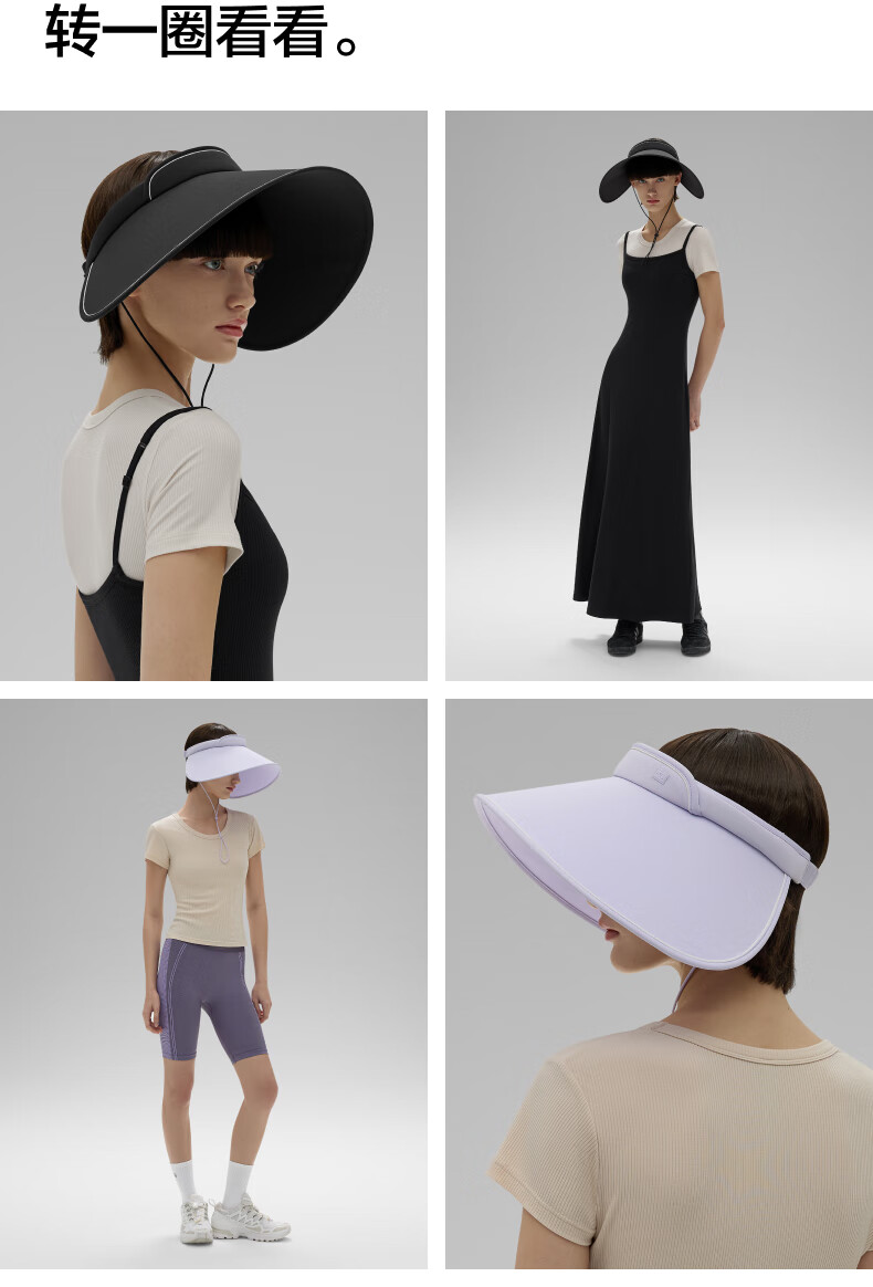 Bananain Liangpi Series Sun Protection Hard Shell Visor Hat for Women, UV-Resistant Summer Outdoor Sunshade Multi-Brim Style 2