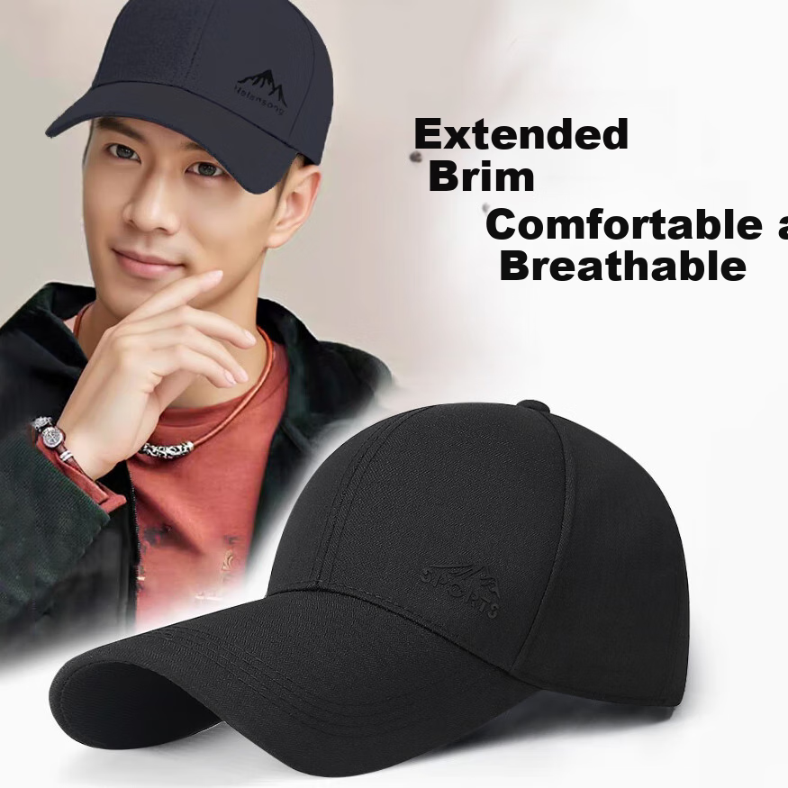 Jiancai Father's Day Gift Baseball Cap for Men And Women, Large Size Casual Versatile Fishing Sun Protection Breathable Extended Brim Cap