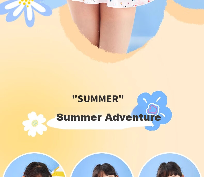 Li-Ning Children's One-Piece Swimsuit, Cute Princess-Style Swimwear for Girls, Sun Protection Swimwear 3