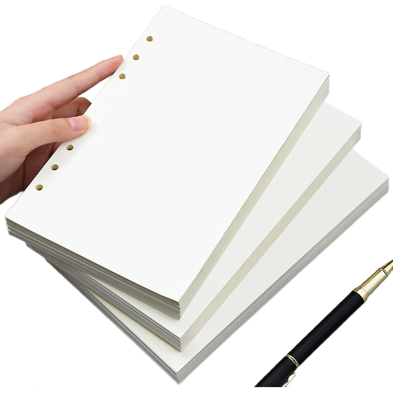 Jiaranheng Loose-Leaf Notebook Refill, 6-Hole Loose-Leaf Paper, A5 Notebook, Journal Refill, Thickened Blank Paper Inner Pages