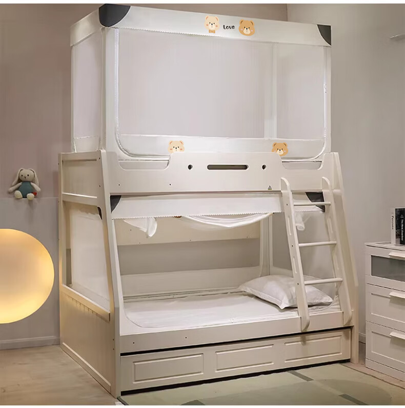 MUJI Class A Dormitory Mosquito Net for Students, Children's Bunk Bed Double-Layer Trapezoidal Three-Door, 0.9m Bed 18
