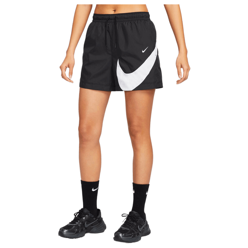 NIKE Women's Sports Shorts, Spring And Autumn Woven, Running Training, Cool And Lightweight HM8980-010 Black/gray, M