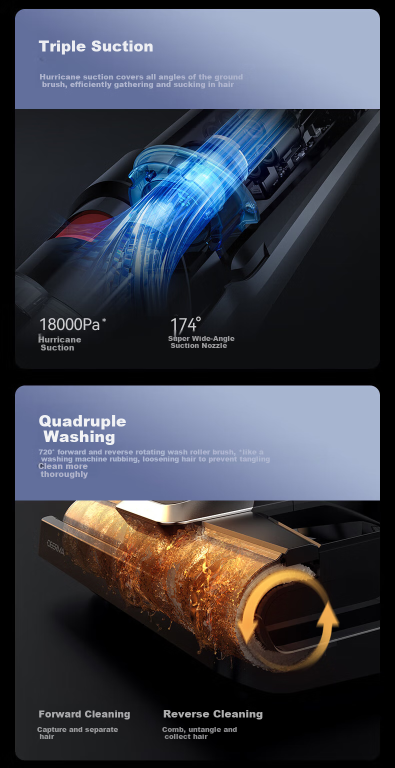 Deerma [Clearance Price] A30promix Magician Smart Floor Cleaner, Multi-Function Spot Spray Household Sweeping Machine, All-In Self-Cleaning Vacuum Cleaner with Mopping Functio 13