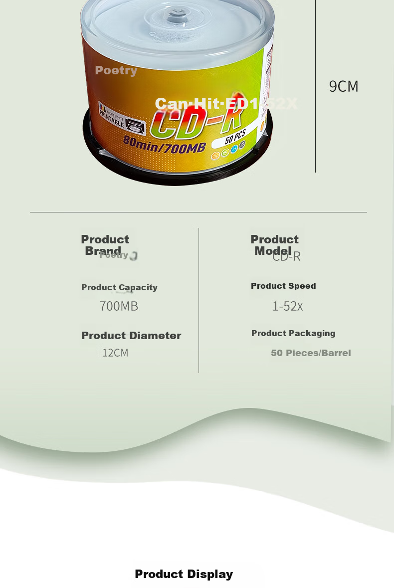Baishiman CD-R Discs/Recordable Discs, 52x Speed, 700MB Capacity, Printable Discs, 50 Pieces in A Barrel, Blank Discs (Contact Customer Service for Customization) 5