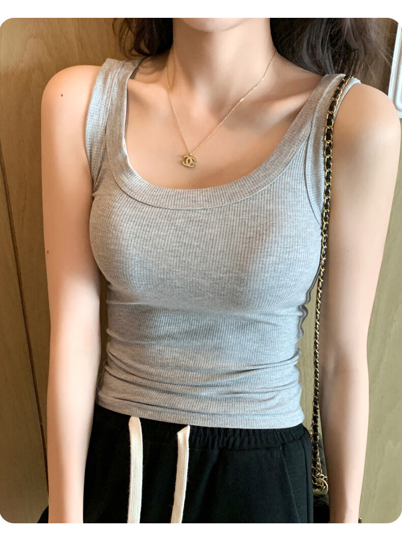 Langsha Women's Summer 2026 New Ribbed Slim Fit Camisole Tank Top for Layering and Outerwear 20
