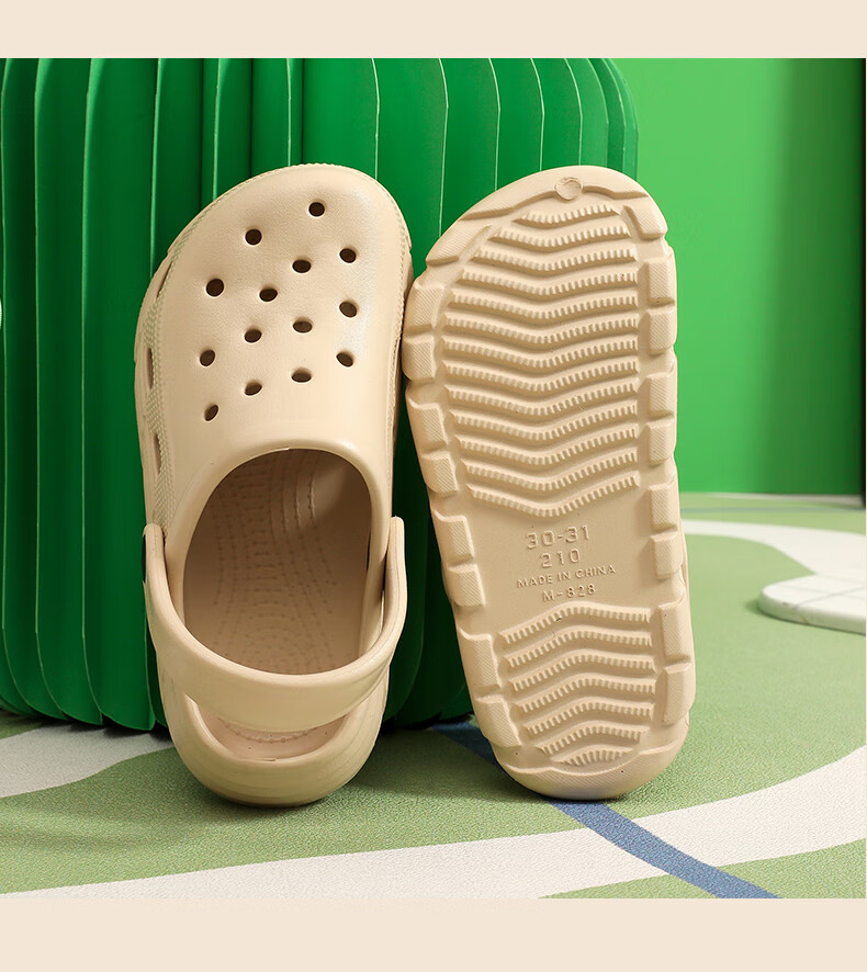 GUOLUOFEI Children's Perforated Shoes, Non-Slip EVA, Cute Soft Sole, Outdoor Wearable Beach Sandals, Closed-Toe, for Boys And Girls, Big Kids, Pink, Size 36-37 3