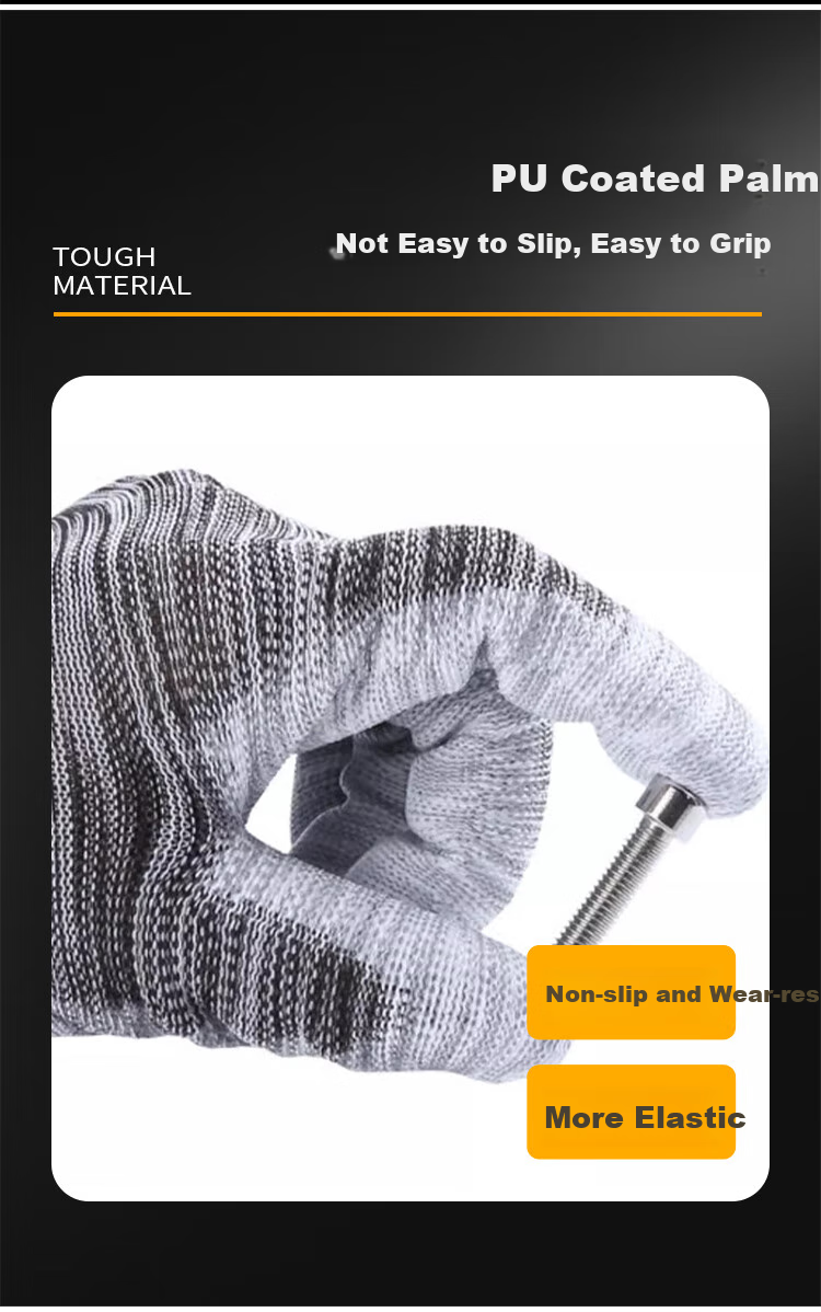 Bangshoushi Latex-Coated Work Gloves, 12 Pairs, PU Palm-Coated Gloves, Nylon Thread, Anti-Static, Thin And Flexible, for Electronics And Light Industrial Work, Medium Size 2